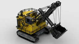 Rope Shovel excavator yellow