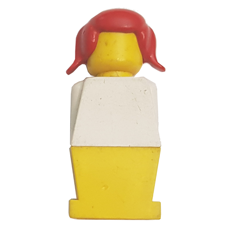 Lego LEGOLAND Female, White Torso, Yellow Legs, Red Hair