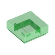 Tile 1 x 1 with Groove / Trans-Green