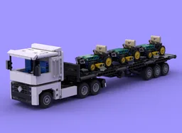 Renault Magnum 6x4 with trailer and John Deere lawn-mower's