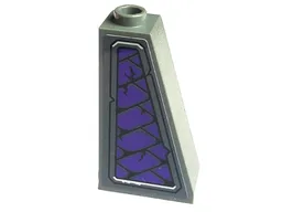 Slope 75 2 x 1 x 3 - Hollow Stud with Dark Purple Plates Pattern Model Left Side (Sticker) - Set 71771
