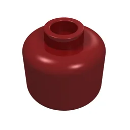 Minifig Head [Plain] [Hollow Stud] / Dark Red