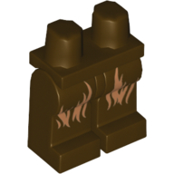 Lego Hips and Dark Brown Legs with Dark Tan Fur Print / Dark Brown