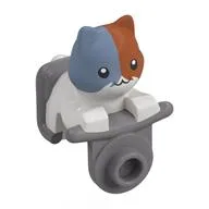 Creature Head, White Cat on Motor Cycle with Sand Blue/Dark Orange Head / Flat Silver
