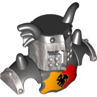 Lego Duplo Armor with Silver Helmet with Black Top, and Red and Yellow Breastplate and Dragon Print / Black