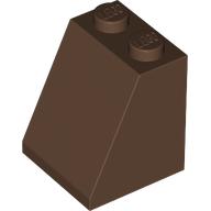 Lego Brick Sloped 65° 2 x 2 x 2 with Bottom Tube / Brown