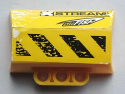Technic, Panel Engine Block Half / Side Intake with 'XSTREAM', 'CELLFISH', Black and Yellow Danger Stripes Pattern Model Left Side (Stickers) - Set 8490