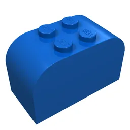 Brick Curved 2 x 4 x 2 Double [Plain] / Blue