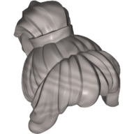 Lego Hair Wavy Ponytail with Long Bangs and Band [Plain] / Flat Silver