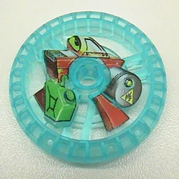 Technic Disc 5 x 5 Notched, Fuel Print / Trans-Light Blue