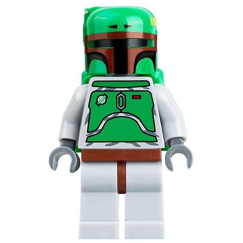 Lego Boba Fett, Helmet and Jetpack with Dark Brown Highlights, Light Bluish Gray Armor