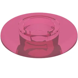 Clikits Bead, Ring Thin Large with Hole and High Connector / Trans-Dark Pink