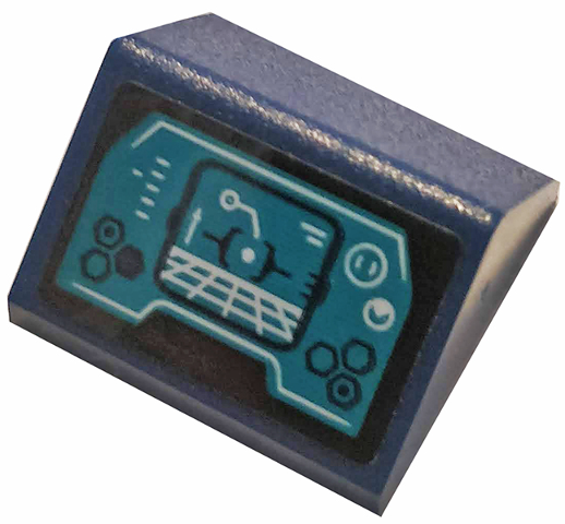 Lego Slope 45 2 x 2 Double with Dark Turquoise Control Display Panel Pattern (Sticker) - Set 76144