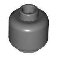 Lego Minifig Head [Plain] [Blocked Open Stud] / Dark Bluish Gray