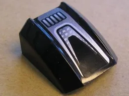 Slope, Curved 2 x 2 Lip with Black and Silver Pattern (Sticker) - Set 8132