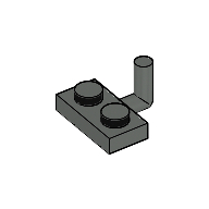 Lego Plate Special 1 x 2 with Bar Up [Horizontal Arm 6mm] / Dark Gray