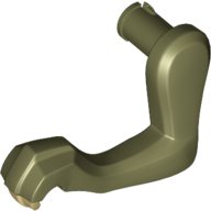 Lego Animal Body Part, Dinosaur, Raptor Arm / Leg, Left, Tan Claws Print / Olive Green