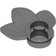 Plant, Plate 1 x 1 Round with 3 Leaves / Trans-Black