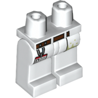 Lego Hips and White Legs with Reddish Brown Belt, ID Badge / White