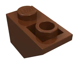 Brick Sloped Inverted 45° 2 x 1 / Reddish Brown