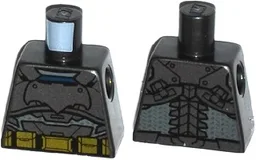Torso Batman Logo with Body Armor and Gold Belt Pattern / Pearl Dark Gray