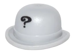 Hat, Bowler with Black Question Mark Print