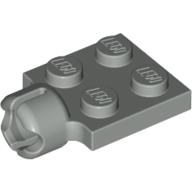 Lego Plate Special 2 x 2 with Towball Socket, Short, 4 Slots / Light Gray