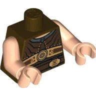 Torso, Armor Ribbed with Disc and Two Buckles Print, Light Arms and Hands / Dark Brown
