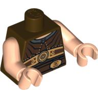 Lego Torso Armor Ribbed with Disc and Two Buckles Print, Light Arms and Hands