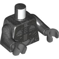Lego Torso, Silver Armor Panels print, Pearl Titanium Arms, Dark Bluish Gray Hands / Pearl Titanium