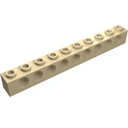Technic Brick 1 x 10 [9 Pin Holes] / Tan