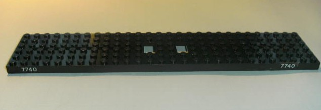 Lego Train Base 6 x 28 with 10 Round Holes Each End with '7740' Pattern Left and Right Both Sides (Stickers) - Set 7740