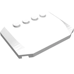 Brick Wedged, Curved Triple 4 x 6 x 2/3 with 4 Studs / White