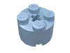 Brick Round 2 x 2 with Axle Hole / Bright Light Blue