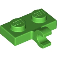 Plate Special 1 x 2 with Clip Horizontal on Side / Bright Green