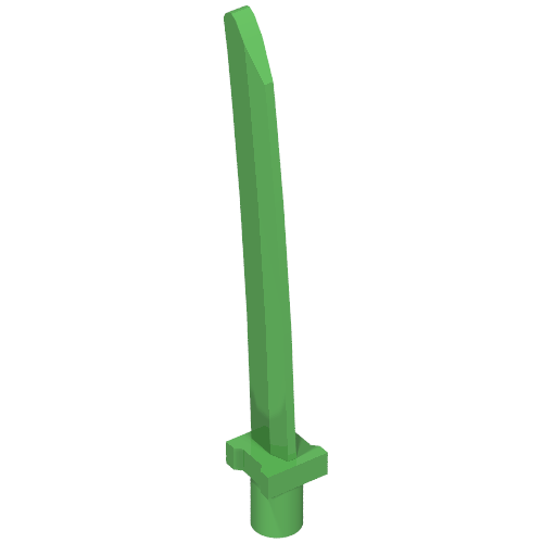 Lego Weapon Sword Blade with Bar, Square Crossguard / Bright Green