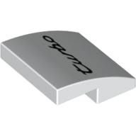 Lego Brick Curved 2 x 2 x 2/3 with 'turbo' print