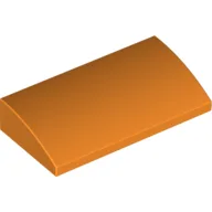 Brick Curved 2 x 4 x 2/3 No Studs, with Bottom Tubes / Orange