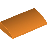 Lego Brick Curved 2 x 4 x 2/3 No Studs, with Bottom Tubes / Orange