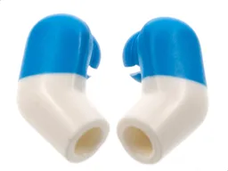 Arm, (Matching Left and Right) Pair with Molded Dark Azure Short Sleeves  Pattern / White