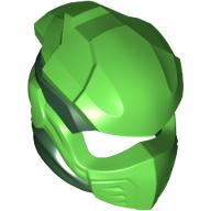 Lego Helmet, Ninja with Wraps Dark Green Pattern / Bright Green