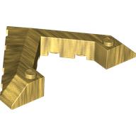 Lego Brick Wedged, Sloped 45° 6 x 8 with Pointed Cutout / Pearl Gold