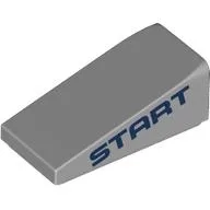 Brick Sloped 18° 2 x 1 x 2/3 with Dark Blue 'START' Print / Light Bluish Gray