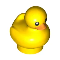 Animal, Bird, Duck / Duckling with Black Eyes, Orange Beak / Yellow