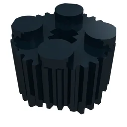 Brick Round 2 x 2 [Grill] / Black