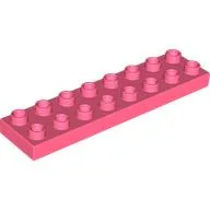 Duplo Plate 2 x 8 / Coral