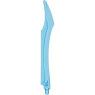 Large Figure Weapon Blade, Curved Tip with Axle / Trans-Dark Blue