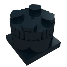Sound Brick, Round, 9V 2 x 2 x 1 1/3 with Two Town Police Noises / Black