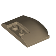 Lego Brick Round 3 x 4 x 2/3 Triple Curved with 2 Sunk Studs / Dark Tan