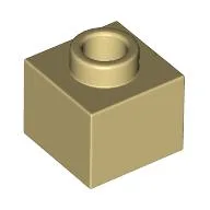Plate 1 x 1 x 2/3 with Open Stud / Tan